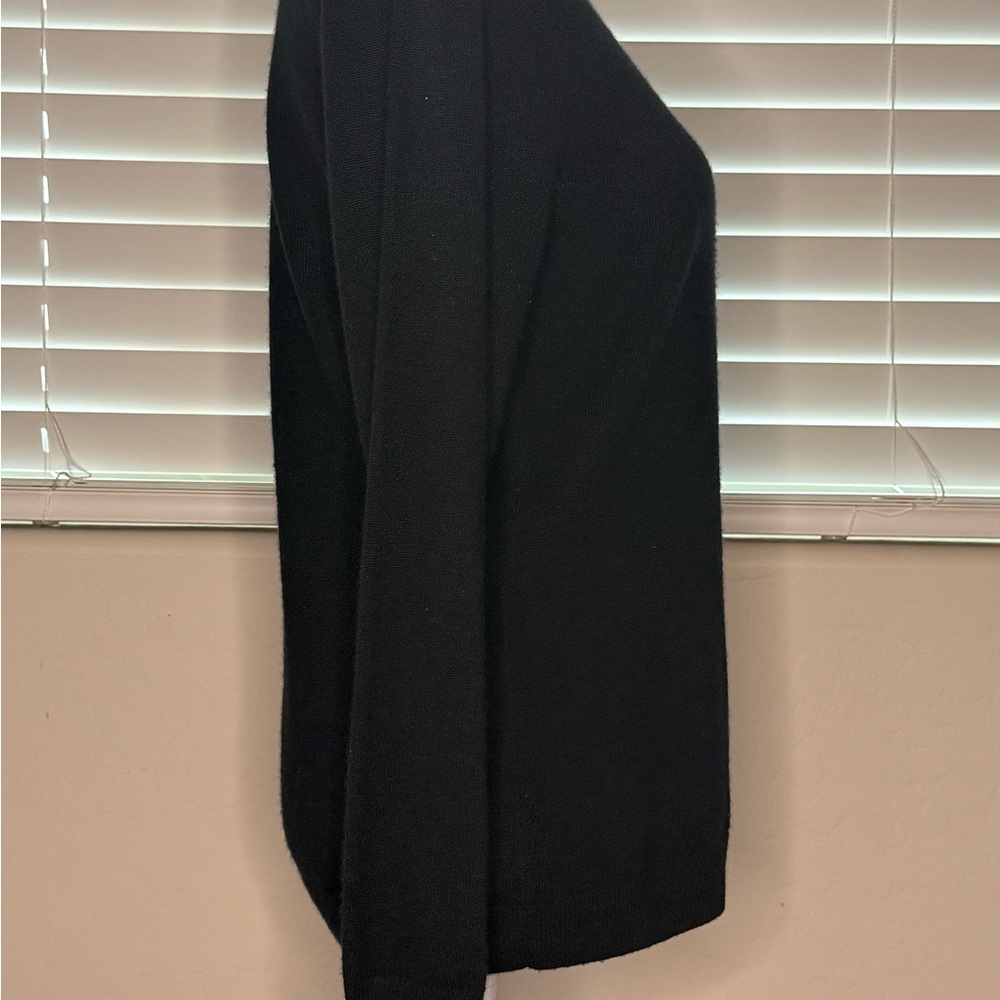 Pure Collection Cashmere Slim Fit Crew Neck Sweater, Black, Size 08-10 - Picture 6 of 9